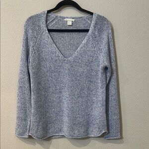 Women's Light Blue V-Neck Sweater